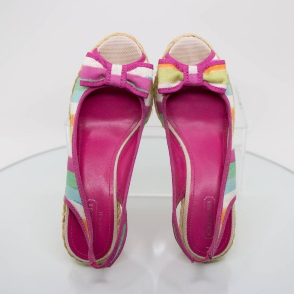 Coach Multicolor 'Grace' Espadrille Platform Wedges - Picture 3 of 12